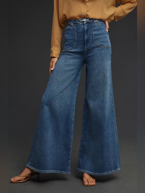 Pilcro Denim - Pilcro Anthropologie Uptown High-Rise Wide-Leg Jeans